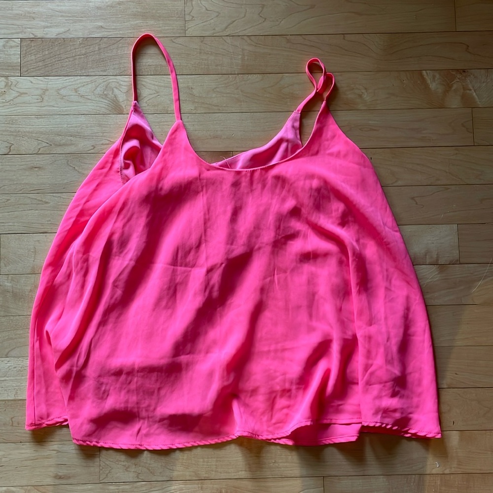 Hot pink chiffon tank top